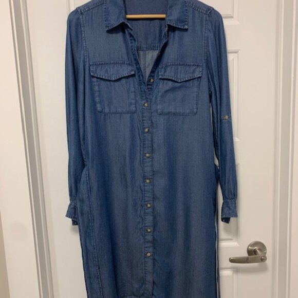 Lyocell denim shirt-dress - Picture 1 of 8